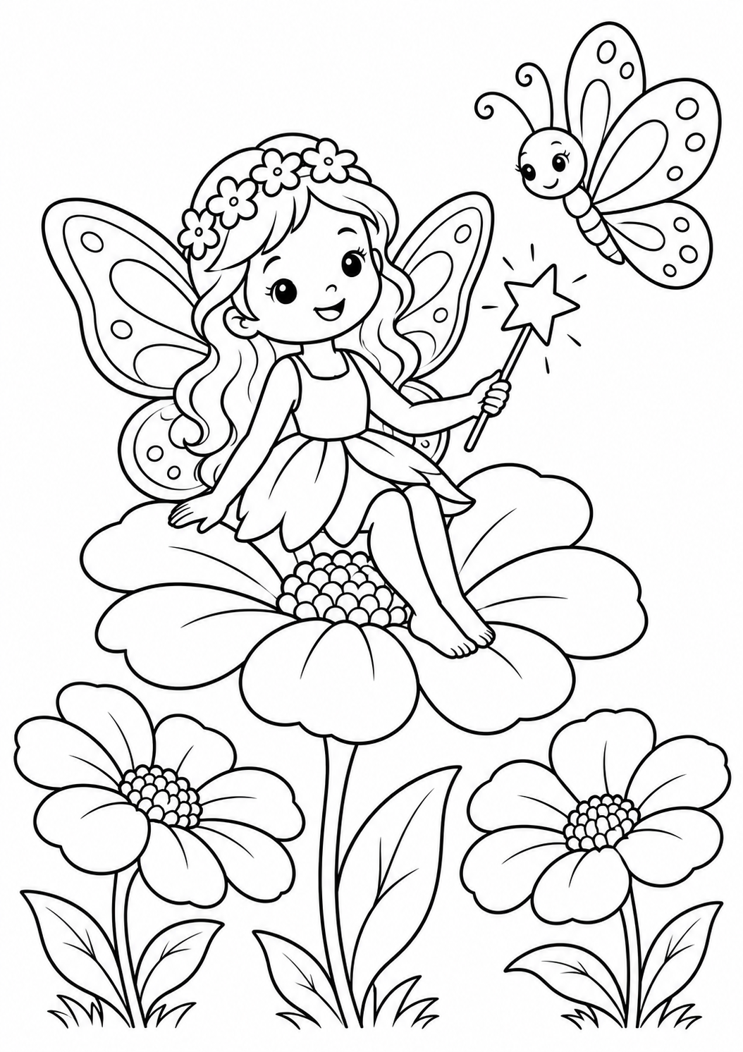 Ausmalbild: Die Blumenfee