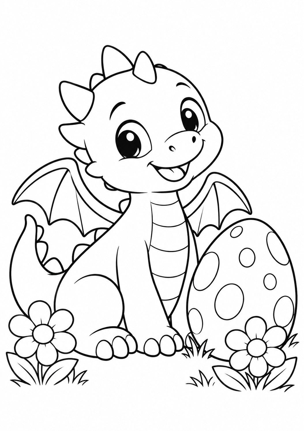 Ausmalbild: Der kleine Drache