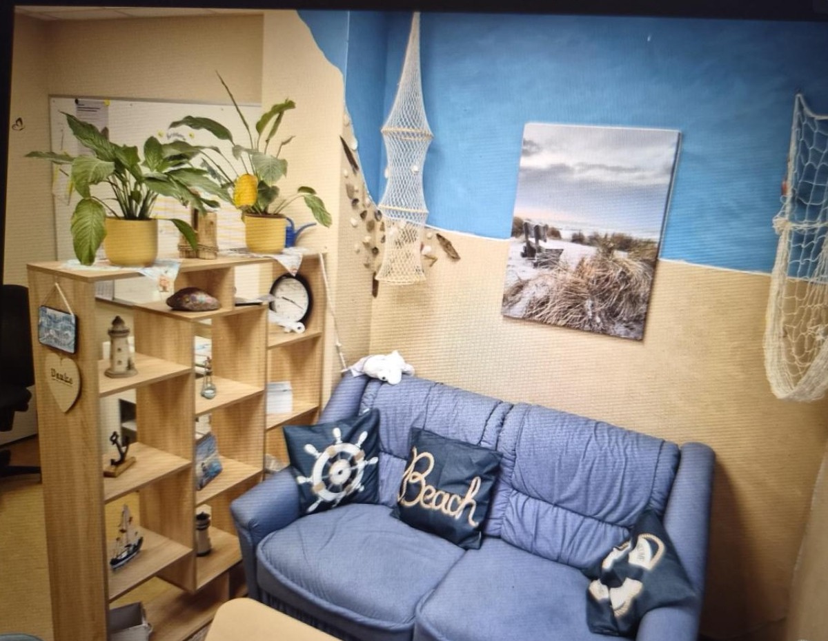 Maritime Sitzecke im Erzieherzimmer