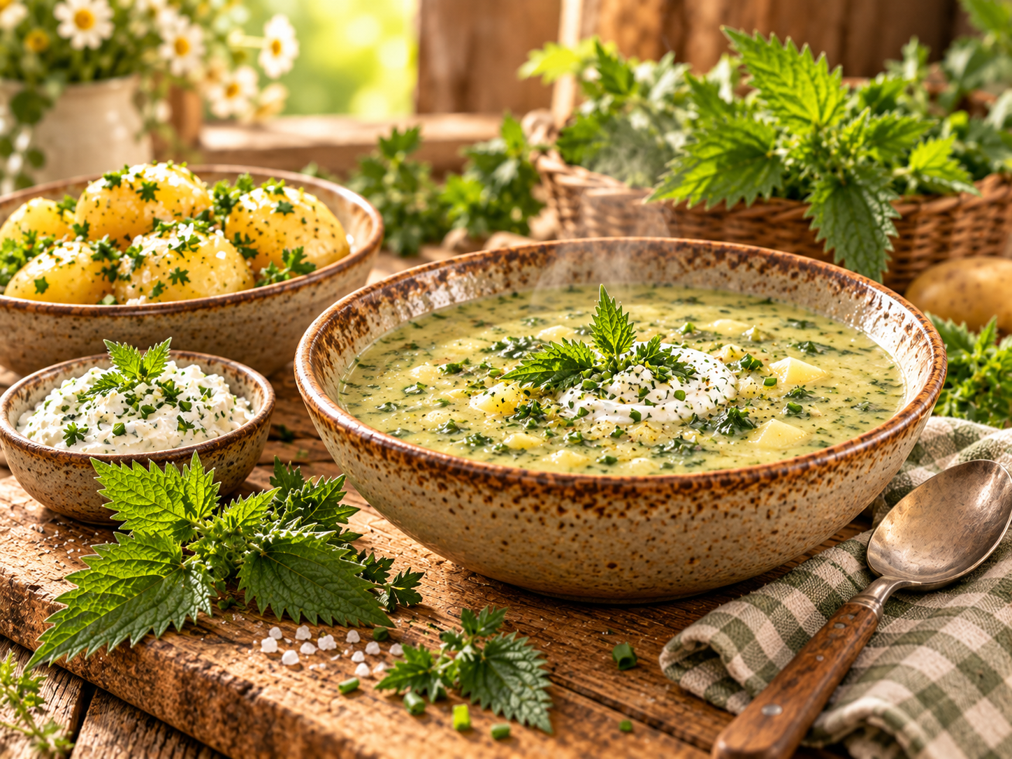 Grüne Brennnessel-Kartoffelsuppe